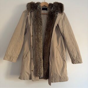Zara Transitional Parka in tan Size: XS